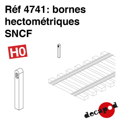 9 BORNES HECTOMETRIQUES SNCF HO DE DECAPOD 4741