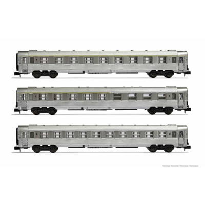 COFFRET 3 VOITURES DEV INOX SNCF 1/160 DE ARNOLD HN4336