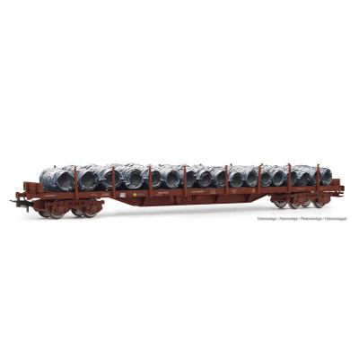 WAGON A RANCHERS AVEC CHARGEMENT BOBINES DE FIL PAR ELECTROTREN HE6033