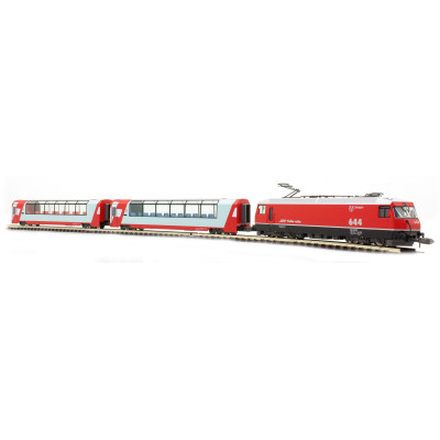 COFFRET 3 ELEMENTS RHB GLACIER EXPRESS SBB, ECHELLE N, EpVI, PAR KATO 10-1145 (ref NOCH 7074030)