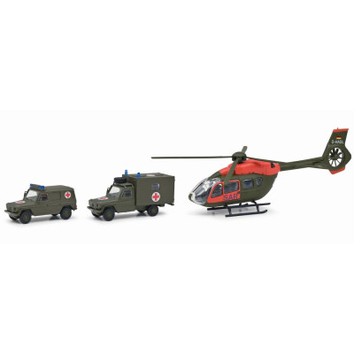 SET DE 3 VEHICULES DE SECOURS MILITAIRE SAR, HO, PAR SCHUCO 452663500