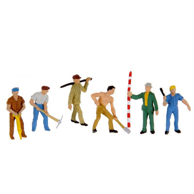 BOITE DE 6 PERSONNAGES OUVRIERS TRAVAUX PUBLICS DE PREISER 14030
