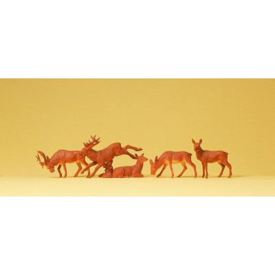 BOITE DE 5 CERFS / BICHES ECHELLE HO PREISER 14179