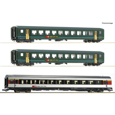 SET 3 VOITURES SUISSE BOZBER INTERREGIO PAR ROCO 6200022