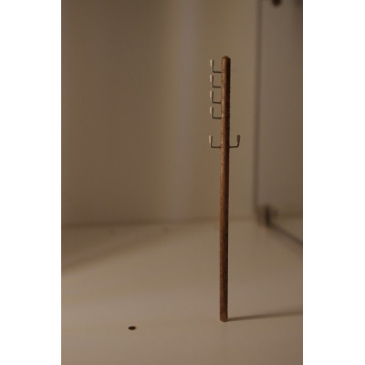 POTEAU ELECTRIQUE SIMPLE EN BOIS AVEC 6 ISOLATEURS , FABRICATION AR...