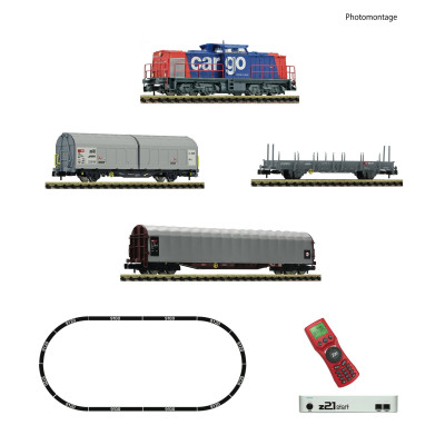 COFFRET DE DEPART, LOCOMOTIVE DIESEL CLASS 203 AVEC 3 WAGONS DE MAR...