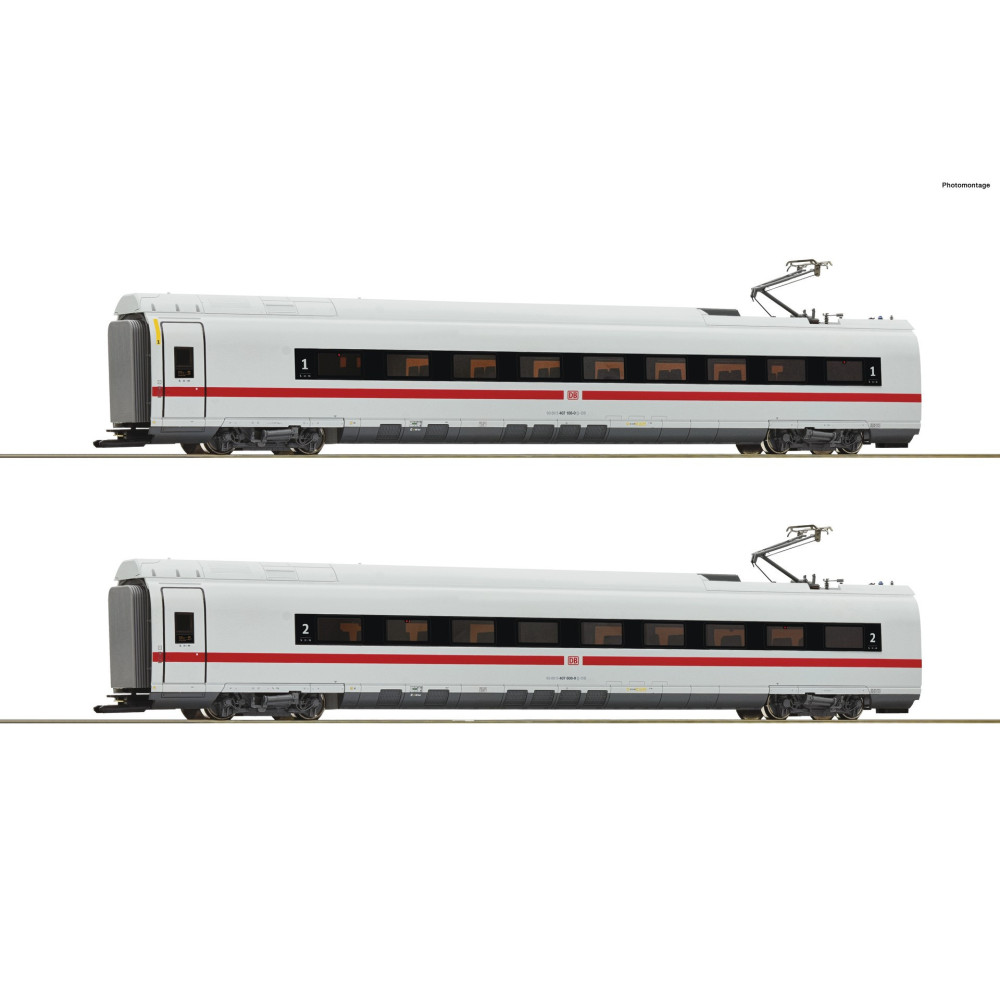 COFFRET INTERMEDIAIRE DE DEUX VOITURES  ICE VELARO 407, HO, EpVI, PAR ROCO 72097