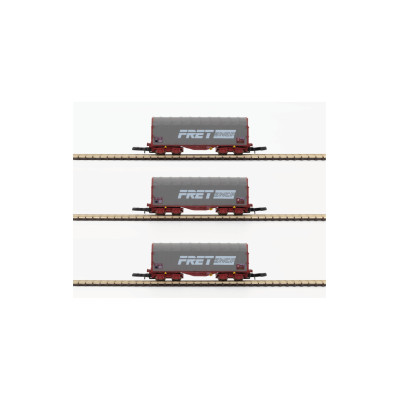 COFFRET DE 3 WAGONS BACHES FRET SNCF, ECHELLE Z, PAR AZAR MODELS W03-FR3