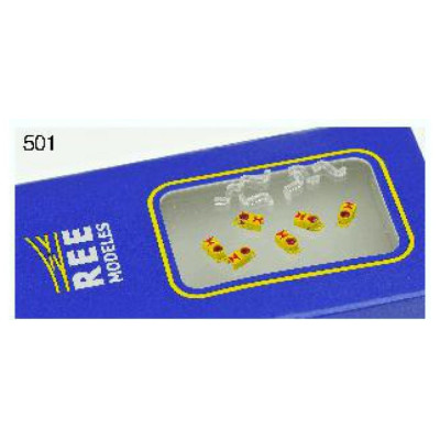 LOT OF 6 LANTERNS END OF CONVOY MODERN YELLOW SNCF DE REE XB501