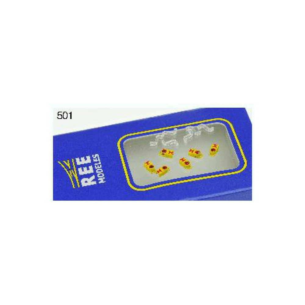 LOT OF 6 LANTERNS END OF CONVOY MODERN YELLOW SNCF DE REE XB501