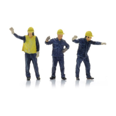 1 LOT DE 3 PERSONNAGES OUVRIERS DE MANOEUVRE FERROVIAIRE, HO, PAR ARTITEC 5870036