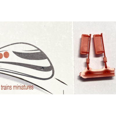 1 PAIRE DE RETROVISEUR POUR LOCOMOTIVE SWISS EXPRESS, HO, PAR ROCO 151220