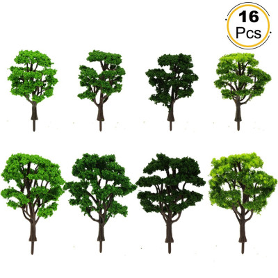 LOT DE 16 ARBRES FLOQUE DIFFERENTES HAUTEUR, HO, PAR TDF SO601-16