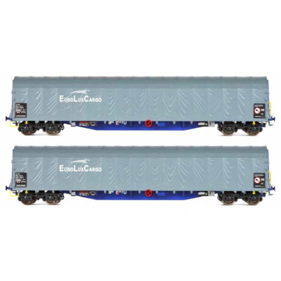 COFFRET DE 2 WAGONS RILS BACHE L-CFLCA EUROLUXCARGO, HO, PAR B MODELS 45.657