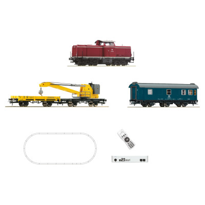 Z21 START DIGITAL START SET AND SERIES 211 DIESEL LOCOMOTIVE AND ITS CRANE, DB, HO, EpIV, BY ROCO 5110004