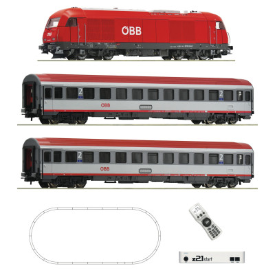 STARTER SET Z21 START DIGITAL AND DIESEL LOCOMOTIVE SERIES 2016 WITH EXPRESS TRAIN, OBB, HO, EpVI, BY ROCO 5110005