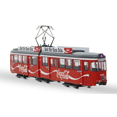 TRAM DUEWAG GT6 COCA-COLA, HO, EpIV/V, ANALOGIQUE, PAR RIVAROSSI HR2861