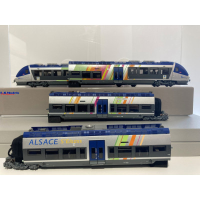 RAME AGC, 4 CAISSES, TER, SNCF, REGION ALSACE, HO, EpVI, DIGITAL SONORE DE LS MODELS 10093S