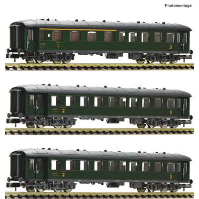 COFFRET 3 VOITURES VOYAGEURS SNCF EPOQUE III PAR FLEISCHMANN 6260067