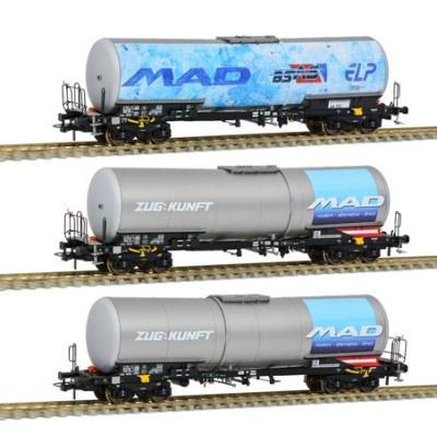 1 COFFRET DE 3 WAGONS CITERNES M.A.D , HO, EpVI, PAR SUD EXPRESS S783905