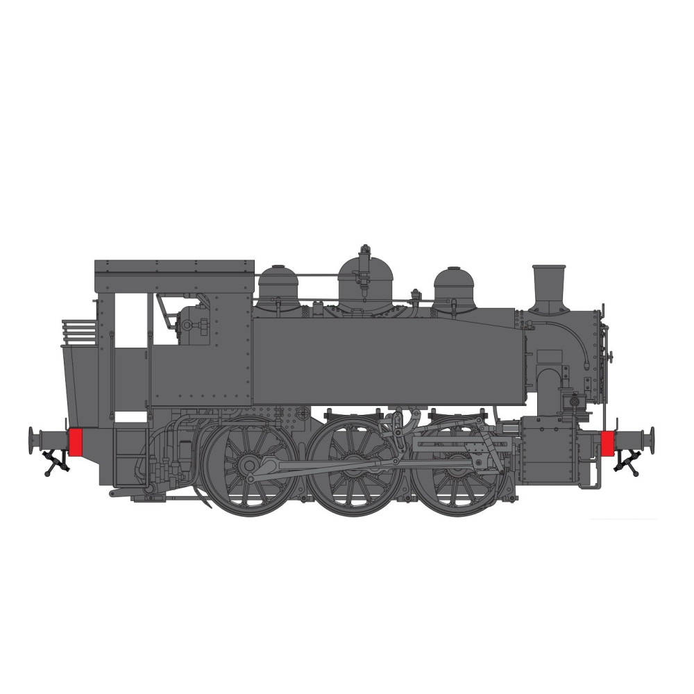 LOCOMOTIVE 030 TU GRISE SANS MARQUAGE, ECHELLE 1/43.5, Ep 1944/70, PAR CHREZO  030-01
