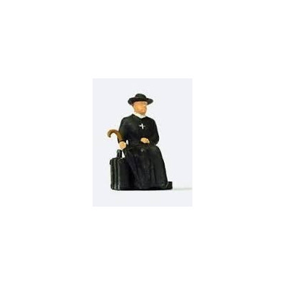 CURE AVEC SA SOUTANE ET SA VALISE DE PREISER 28105