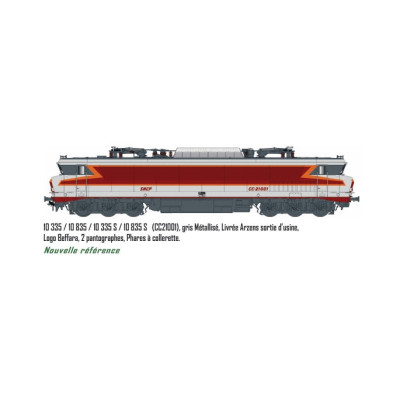 LOCOMOTIVE ELECTRIQUE, CC21001, SNCF,  LIVREE ARZENS SORTIE USINE, LOGO BEFFARA, HO, PAR LS MODELS 10335