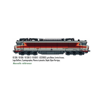 LOCOMOTIVE ELECTRIQUE, CC21002, SNCF, LIVREE ARZENS , LOGO BEFFARA, HO, PAR LS MODELS 10336S