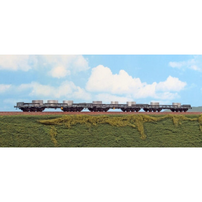 1 COFFRET DE 3 WAGONS PLAT ITALSIDER, AVEC BOBINES, HO, EpIV/V, PAR ACME AC45130