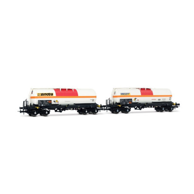 COFFRET DE 2 WAGONS CITERNES A 4 ESSIEUX, TRANSPORT DE CHLORE, MISA/MILLET ET VTG/SIMOTRA, HO, EpVI, PAR JOUEF HJ6326