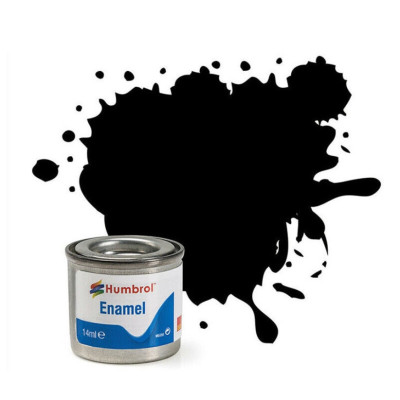 1 POT DE PEINTURE A MAQUETTE ENAMEL 14ml, NOIR MAT , HUMBROL AA0360