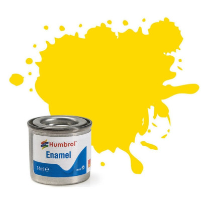 1 POT DE PEINTURE A MAQUETTE ENAMEL 14ml, JAUNE BRILLANT , HUMBROL AA0761
