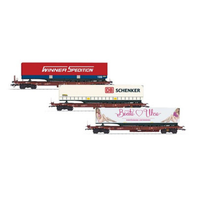 COFFRET 3 WAGONS SDGKMS 707 + REMORQUES DE TRIX 24548
