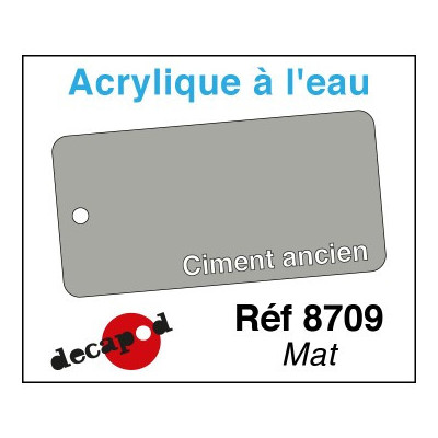 PEINTURE ACRYLIQUE COLORIS CIMENT ANCIEN MAT 20ML PAR DECAPOD 8709