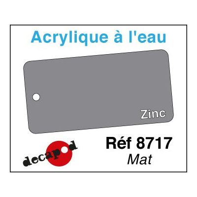 PEINTURE ACRYLIQUE COLORIS ZINC MAT DE DECAPOD 8717