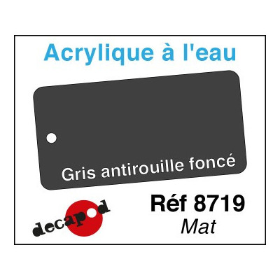 PEINTURE ACRYLIQUE GRIS ANTIROUILLE FONCE MAT DE DECAPOD 8719