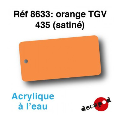 PEINTURE ACRYLIQUE COLORIS ORANGE TGV 435 SATINE DE DECAPOD 8633