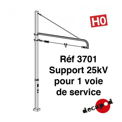 SUPPORT CATENAIRE 25 KV VOIE DE SERVICE DE DECAPOD 3701