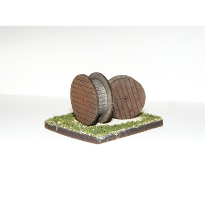 LOT DE 4 TOURETS A CABLES HO DE BOIS MODELISME