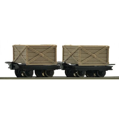 LOT DE 2 WAGONNETS A RIDELLES EN BOIS DE CHEZ ROCO 34603